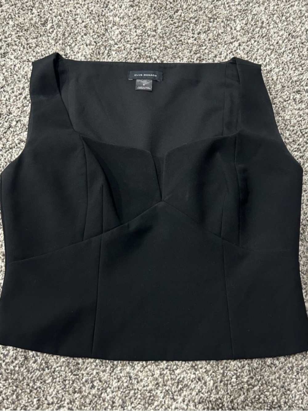 Club Monaco Black Sleeveless Structured Top